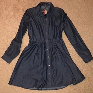 Button down denim dress